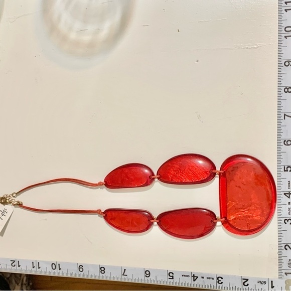 NWT Style & Co red resin statement retro necklace🎉❤️ - Picture 10 of 10